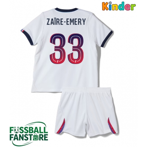 Paris Saint-Germain Warren Zaire-Emery #33 Replik Auswärtstrikot Kinder 2026-27 Kurzarm (+ Kurze Hosen)